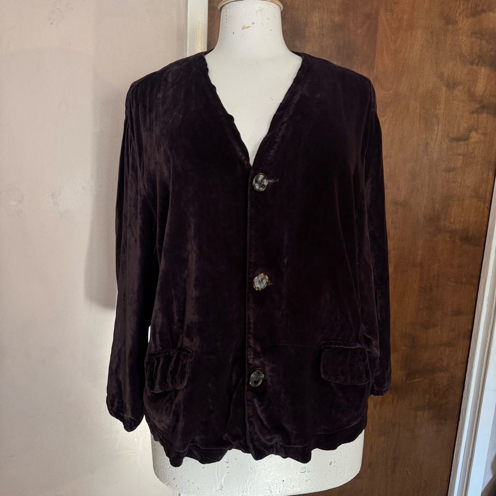CP Shades Deep Purple Velvet Blazer